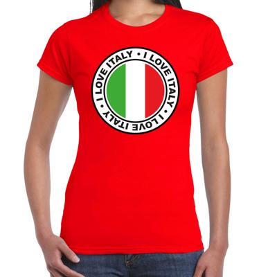 Verkleed T-shirt voor dames - Italie - rood - supporter - themafeest