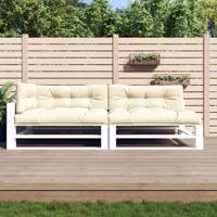 VidaXL Palletkussens 5 st stof crèmekleurig