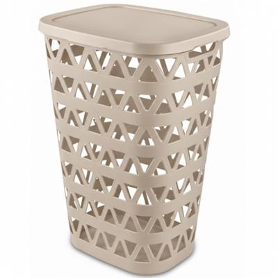Curver Wasmand met deksel - ventilatiegaatjes - beige - kunststof - 55 ltr - 42 x 34 x 60 cm