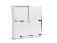 Eenpersoons opklapbed Academy met kastruimte - Wit