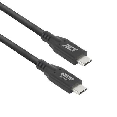 ACT AC7421 USB4® 20Gbps 240W USB Type-C® kabel | Zwart | 1 meter