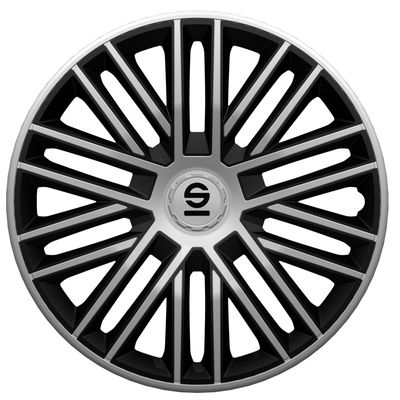 4-Delige Sparco Wieldoppenset Bergamo 15-inch zilver/zwart SP1585SVBK
