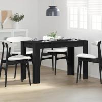 Eettafel 120x60x76 cm spaanplaat zwart eikenkleurig