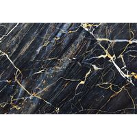 Inductiebeschermer - Marmer Barsten Blauw Goud - 30x52 cm