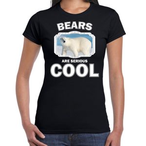 T-shirt bears are serious cool zwart dames - ijsberen/ grote ijsbeer shirt