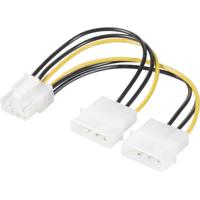 Renkforce Stroom Y-kabel [2x IDE-stroomstekker 4-polig - 1x PCIe-stekker 8-polig] 0.15 m Geel, Zwart - thumbnail