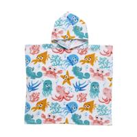 Strandponcho kids sea life - multikleur - 60x110 cm Strandponcho kids sea life - multikleur - 60x110 cm