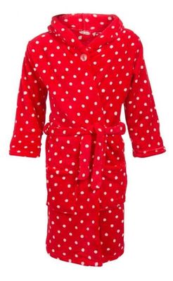 Playshoes badjas kind Stippen rood met capuchon