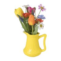 Vaasje met bloemen - geel - ø17x30 cm - thumbnail