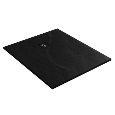 Douchebak Sanitop Just Creating Relievo Crag 100x120 cm Mat Zwart