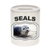 Dieren zeehond spaarpot - seals/ zeehonden spaarpotten kinderen 9 cm - thumbnail