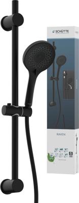 Schutte RAVEN doucherail set | Mat Zwart - 64926