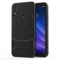 Schokbestendige PC + TPU Case voor Huawei Y9 (2019)/genieten van 9 plus met houder (zwart)
