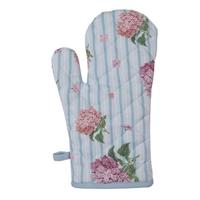 Clayre & Eef Ovenwant 18x30 cm Blauw Roze Katoen Hortensia