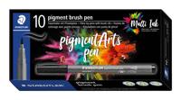 Brushpen pigment pen intens 1.0mm zwart | 10 stuks