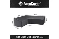 AeroCover | Loungesethoes 300 x 300 x 90 x 65-90(h) cm | L-vorm Trapeze - thumbnail