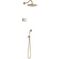 Regendouche set electronisch Tres Shower Technology Classic | Inbouw | Thermostaatkraan | 2-weg | Vintage | Messing mat