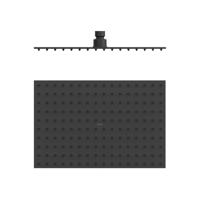 Hoofddouche Tres Barras Y Ducha | 30x20 cm | Rechthoek | Zwart mat