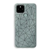 Geometrische lijnen zwart: Google Pixel 5 Transparant Hoesje