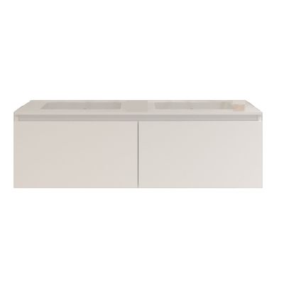 Badkamermeubelset Gliss Eros 120 cm Met Wastafel Met 2 Lades Mat Wit