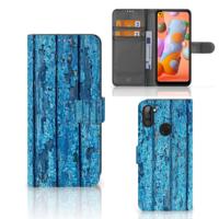 Samsung Galaxy M11 | A11 | Book Style Case | Wood Blue
