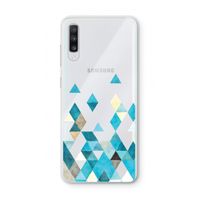 Gekleurde driehoekjes blauw: Samsung Galaxy A70 Transparant Hoesje