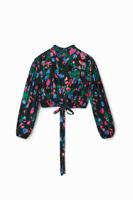 Gebloemde cropped blouse M. Christian Lacroix - BLACK - S