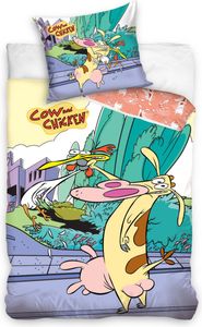 Cartoon Network Cow & Chicken - 140 x 200 cm - 70 x 90 cm - Katoen