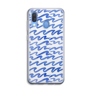 Blauwe golven: Samsung Galaxy A40 Transparant Hoesje