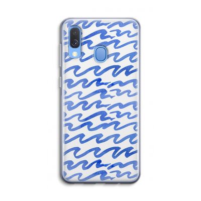 Blauwe golven: Samsung Galaxy A40 Transparant Hoesje