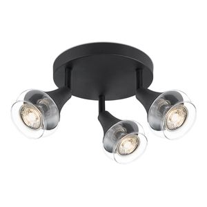 Light depot - LED opbouwspot Vaya 3L - zwart - Outlet