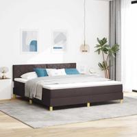Boxspring Bed met Matras Donkerbruin 180x200 cm Stof