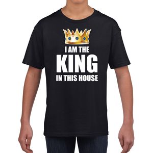 Im the king in this house t-shirts voor thuisblijvers tijdens Koningsdag zwart jongens / kinderen XL (164-176)  -