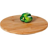 Bamboe houten draaibare serveerplank rond 35 cm - thumbnail