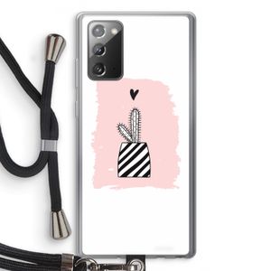 Zwart-wit cactus: Samsung Galaxy Note 20 / Note 20 5G Transparant Hoesje met koord