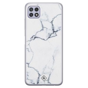 Samsung Galaxy A22 5G siliconen hoesje - Marmer grijs