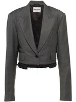 Miu Miu blazer Grisaille à coupe crop