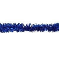 Kerstslinger -?blauw - folie lametta - 150 x 5 cm - kerstboom versiering/guirlandes
