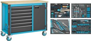HAZET Werkbank - rijdend - Assistent 179NW - assortiment 179NW-7/230 - 230-delig - Laden, ondiep: 6 x 81 x 522 x 398 mm - Laden, diep: 1 x 166 x 522 x