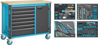 HAZET Werkbank - rijdend - Assistent 179NW - assortiment 179NW-7/230 - 230-delig - Laden, ondiep: 6 x 81 x 522 x 398 mm - Laden, diep: 1 x 166 x 522 x