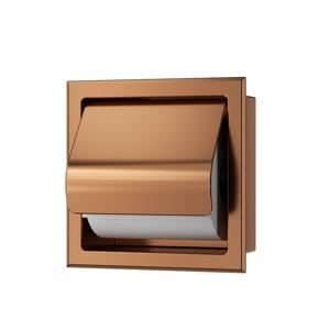 Xellanz Rocko toiletrolhouder met klep inbouw geborsteld brons koper 33.2125