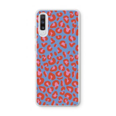 Leopard blue: Samsung Galaxy A70 Transparant Hoesje