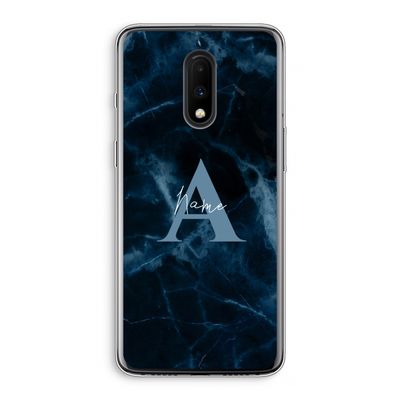 Midnight Marble: OnePlus 7 Transparant Hoesje