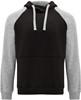 Roly RY1058 Badet Hooded Sweatshirt - Black 02/Heather Grey 58 - S