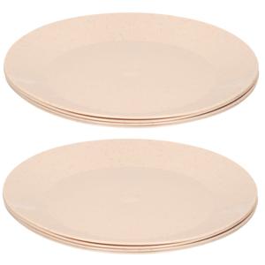 Borden - 8x - eco beige - D26 cm - afbreekbaar bio materiaal - ontbijtbordjes - dinerborden