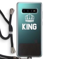 King zwart: Samsung Galaxy S10 Plus Transparant Hoesje met koord