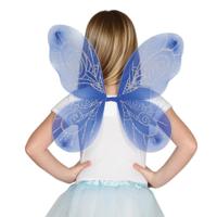 Vlinder verkleed vleugels - blauw - 44 x 37 cm - kinderen - vlindervleugels