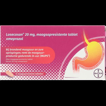 Losecosan tabletten bij brandend maagzuur 20mg MSR, 14 stuks bij Jumbo