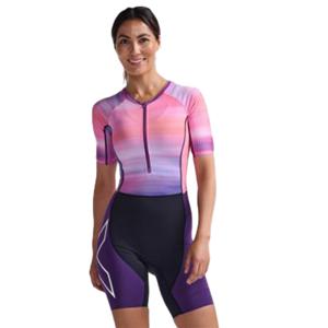 2XU Aero trisuit korte mouw roze dames M