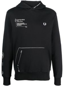 Fred Perry x Gate194 hoodie à imprimé signature - Noir